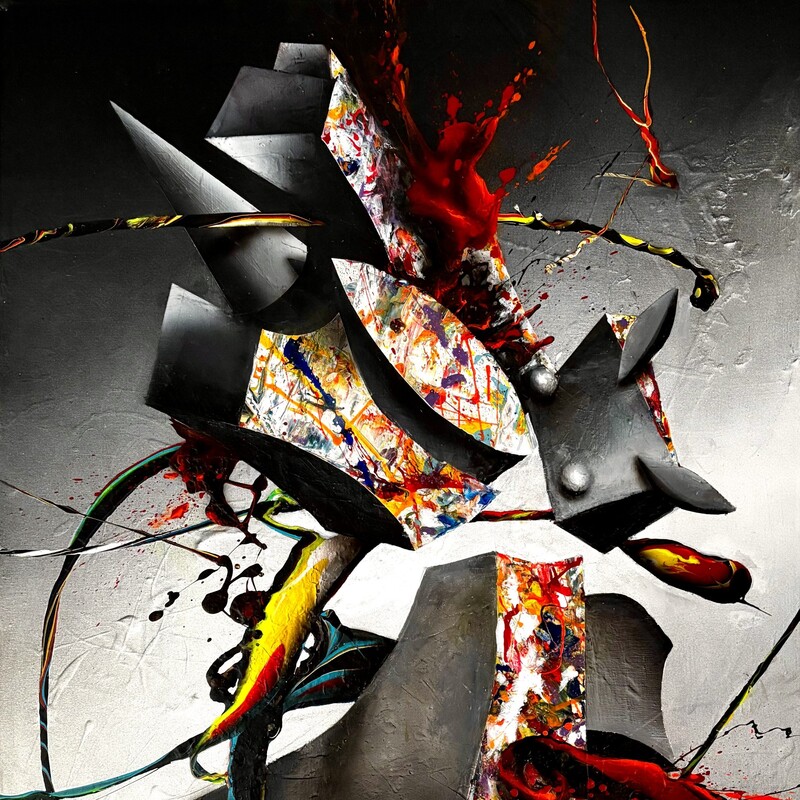 Ensayo sobre la obra del genio,  
acrílico sobre lienzo,
100x70  cm