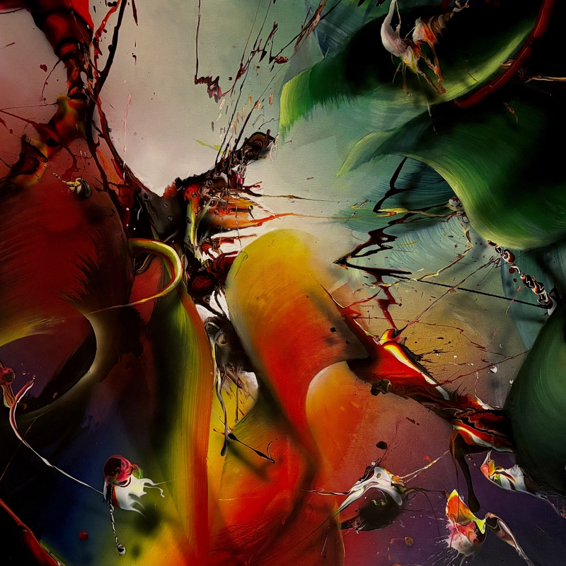 Dinámica de contrastes, 
Acrílico sobre lienzo,
80x100 cm.
